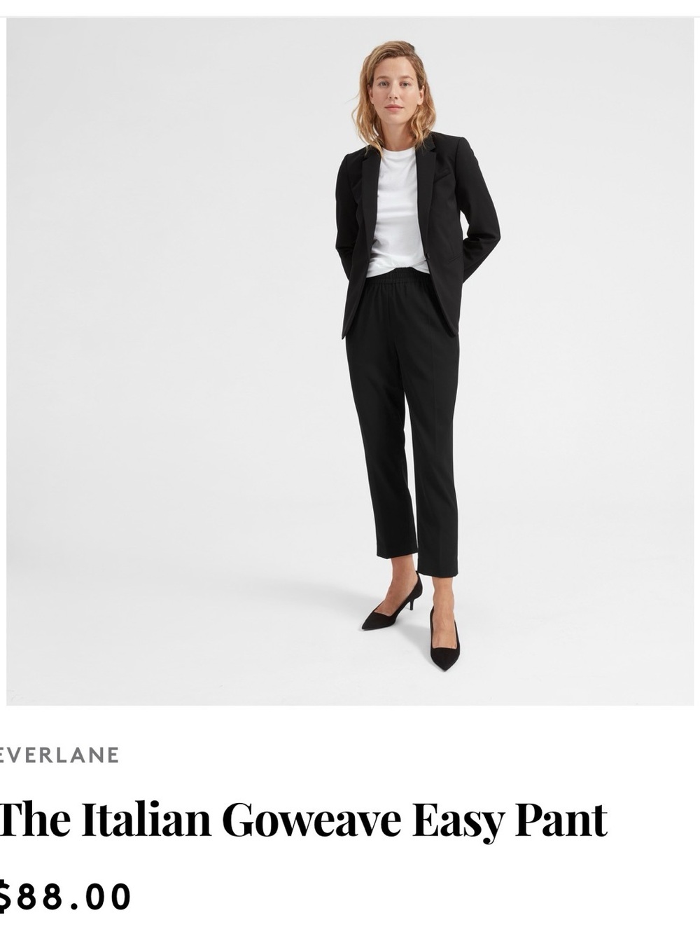 Everlane Black Italian Goweave Easy Trousers